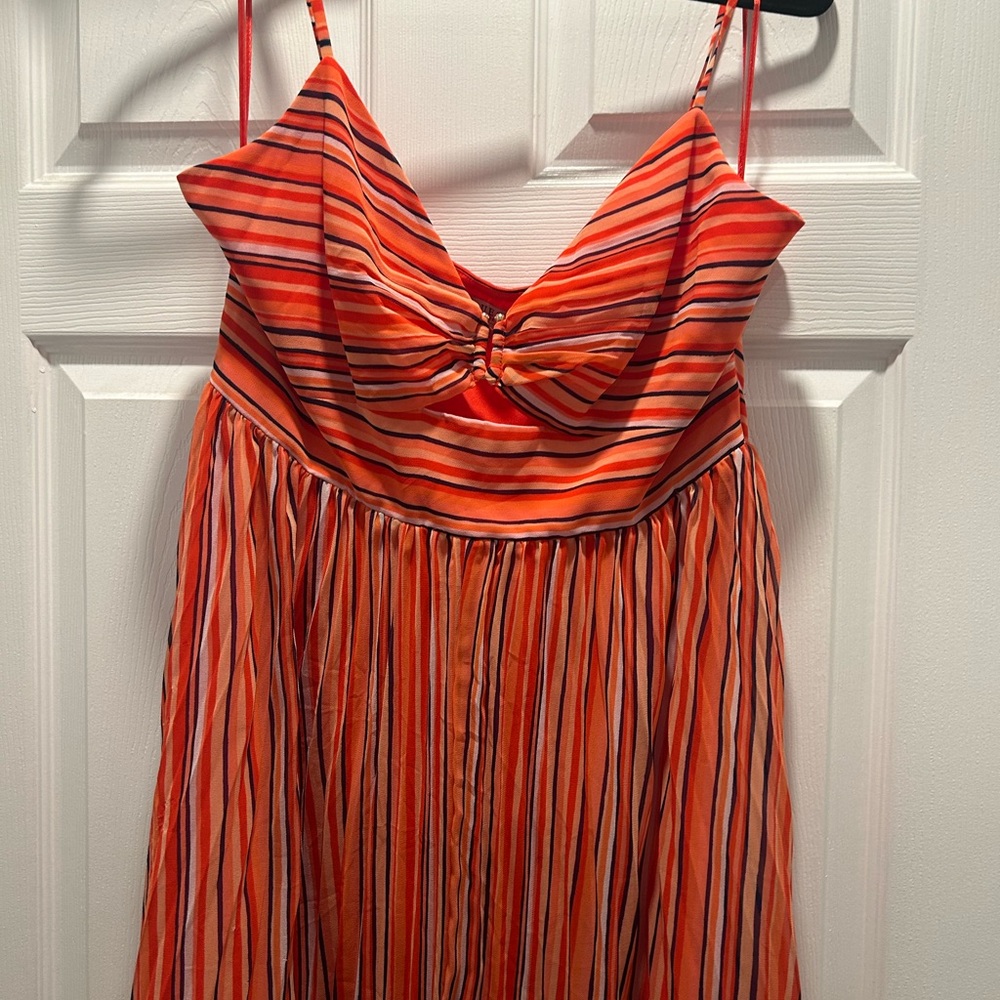 NWOT Guess Red and Purple Striped Dress